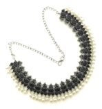 Sasitrends Oxidized German Silver Stone Studded Jewellery Pearl Necklace Set for Women and Girls - Fast Shipping to USA & Canada - Image 4