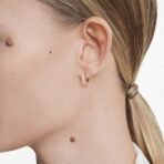 Swarovski Matrix hoop earrings, Round cut, White, Rose gold-tone plated - Fast Shipping to USA & Canada - Image 7