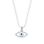 CLARA 925 Sterling Silver Evil Eye Halo Pendant Necklace | with or Without Chain | Gift for Women and Girls - Fast Shipping to USA & Canada