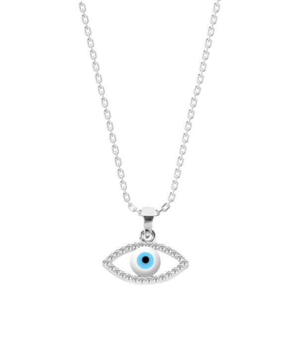 CLARA 925 Sterling Silver Evil Eye Halo Pendant Necklace | with or Without Chain | Gift for Women and Girls - Fast Shipping to USA & Canada