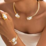 Shining Diva Fashion Latest Stylish Design Fancy Bracelet Ring Necklace Jewellery Set for Women (16556s) - Fast Shipping to USA & Canada - Image 3