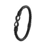 Fashion Frill Bracelet for Men Black Simple Infinity Leather Hand Bracelet for Men & Boys Jewellery for men & boyfriend - Fast Shipping to USA & Canada