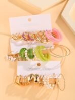 Shining Diva Fashion 18 pairs Combo Celebrity Inspired Trendy Latest Stylish Gold Plated Crystal Pearl Hoop and Butterfly Drop Earrings for Women and Girls - Fast Shipping to USA & Canada - Image 4