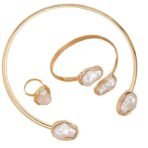 Shining Diva Fashion Latest Stylish Design Fancy Bracelet Ring Necklace Jewellery Set for Women (16556s) - Fast Shipping to USA & Canada