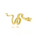 Locrccl Snake Ear Cuff Stud Earring Punk Retro Climber Ear Cuff - No Piercing Cartilage Ear Cuff Green CZ Adjustable Ear Clip Wrap Around Earring for Women Girls Men - Fast Shipping to USA & Canada - Image 2