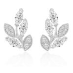 MINUTIAE Vine Shape Pendant Necklace Chain Bracelet And Earring Jewellery Combo Set With Solitaire Crystal Diamond For Women and Girls - Fast Shipping to USA & Canada - Image 2