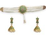 ACCESSHER Pearl Beads Floral Pendant Choker Necklace Set with Earrings - Fast Shipping to USA & Canada - Image 2