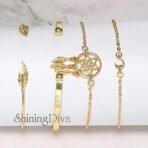 Shining Diva Fashion Latest Designs Multilayer Stylish Crystal Gold Plated Bracelet for Women and Girls - Fast Shipping to USA & Canada - Image 4