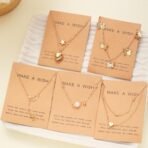 Shining Diva Fashion 5 Pcs Latest Stylish Heart Butterfly Pearl Necklace Jewellery Set for Women Pendant Necklace Gifts for Girls (16476np) - Fast Shipping to USA & Canada - Image 3