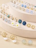 Shining Diva Fashion 30 Pairs Earrings Combo Set Latest Stylish Crystal Pearl Earrings for Women and Girls - Fast Shipping to USA & Canada - Image 6