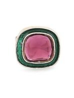 ZAVERI PEARLS Multi Colour Multistrand Beaded Cluster Choker Necklace Earring Ring & Bracelet Set For Women-ZPFK16867 - Fast Shipping to USA & Canada - Image 5