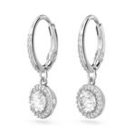 Swarovski Womens Una Drop Earrings, Round Cut, Pav?, White, Rhodium Plated - Fast Shipping to USA & Canada - Image 3