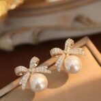 Shining Diva Fashion Latest Stylish Crystal Pearl Earrings for Women and Girls (16116er) - Fast Shipping to USA & Canada - Image 6