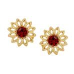 Gehena By Estele Combo of 2 Pairs Gold Plated Earrings For Women (White & Red) - Fast Shipping to USA & Canada - Image 4
