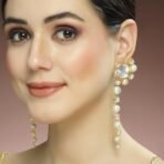 Karatcart Polki Kundan Peal Drop Earrings for Women - Fast Shipping to USA & Canada - Image 4
