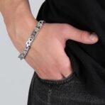 Fashion Frill Stylish Bracelet For Men Shiny Black Stainless Steel Bracelet Specially Made For Men And Boys Gift For Him - Fast Shipping to USA & Canada - Image 5