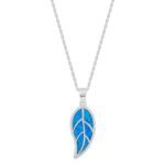 GIVA 925 Silver Mystic Blue Leaf Pendant With Link Chain|Gifts For Girlfriend,Rakshabandhan Gift For Sister Bhabhi, Women&Girls|With Certificate Of Authenticity And 925 Stamp|6 Month Warranty*