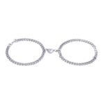 Fashion Frill Silver Couple Bracelet Magnetic Silver Plated Heart Bracelets Love Couples Bracelets Friendship Promise 2 In 1 Wrist Band Link Chain Bracelet For Men - Fast Shipping to USA & Canada