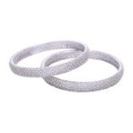 Ratnavali Jewels Brass Silver Plated and Cubic Zirconia Bangles for Women & Girls - Fast Shipping to USA & Canada - Image 5