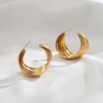 Shining Diva Fashion Latest Stylish Gold Plated Earrings for Women and Girls (16617er) - Fast Shipping to USA & Canada - Image 4