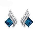 Shining Diva Fashion Angel Wings Platinum Plated Crystal Pendant Necklace Jewellery Set Gifts for Women and Girls (Blue) (14622s) Valentine Gift for Girlfriend - Fast Shipping to USA & Canada - Image 3