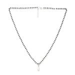 Clara 925 Sterling Silver Pear Mangalsutra Earring Chain Jewellery Set | Platinum Plated, Swiss Zirconia | Gift for Wife - Fast Shipping to USA & Canada