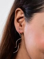 Nilu's Collection Spiral Threader Earrings for Women, Twisted Spiral Drop Dangle Earrings, Unique Minimal Everyday Earrings - Fast Shipping to USA & Canada - Image 7