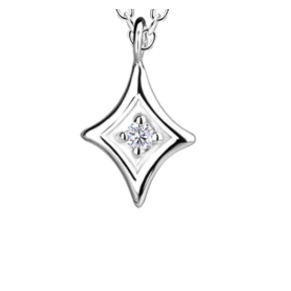HighSpark 925 Silver Diamond Kite Pendant - Fast Shipping to USA & Canada