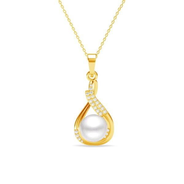 Clara 925 Sterling Silver Esin Real Pearl Pendant Earrings Chain Necklace Jewellery Set | Gold Plated, Swiss Zirconia |Gift for Women and Girls - Fast Shipping to USA & Canada