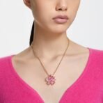 Swarovski Womens Idyllia Necklace, Flower, Pink, Gold-Tone Plated - Fast Shipping to USA & Canada - Image 6
