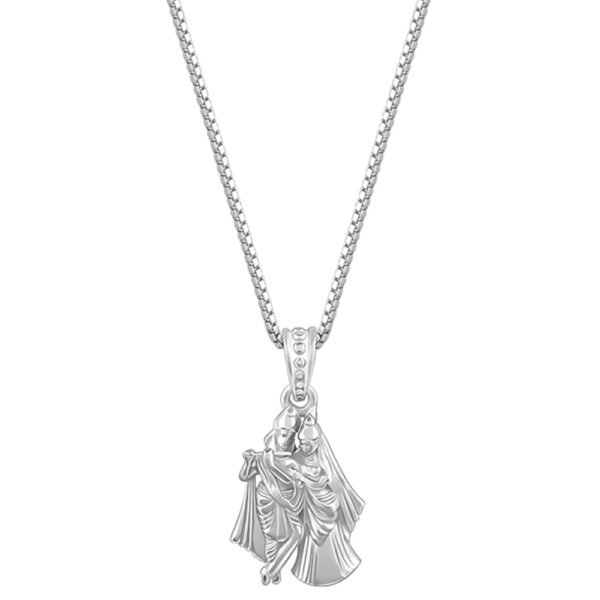 GIVA 925 Silver Radha-Krishna Pendant with Box Chain | Gifts for Girlfriend, Gifts for Women and Girls |With Certificate of Authenticity and 925 Stamp | 6 Month Warranty