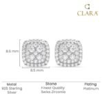 Clara 925 Sterling Silver Queen of Diamonds Pendant Earrings Chain Necklace Jewellery Set | Platinum Plated, Swiss Zirconia | Gift for Women and Girls - Fast Shipping to USA & Canada - Image 6