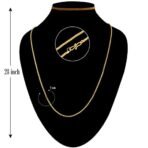 Fashion Frill Elegant Golden Chain For Women Gold Plated Neck Wear Necklace Golden Chains For Men Boys Women Girls Long Chain Anniverysary Love Gifts 28 Inches Chains Jewellery - Fast Shipping to USA & Canada - Image 6