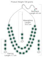 ZAVERI PEARLS Green Stones Dazzling Austrian Diamonds Layered Necklace Earring & Maangtikka Set For Women-ZPFK17569 - Fast Shipping to USA & Canada - Image 6