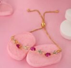 Clara 925 Pure Silver Golden Ruby Hand Bracelet | Adjustable, Gold Plated, Anti Tarnish, Swiss Zirconia | Gift for Women and Girls - Fast Shipping to USA & Canada - Image 3