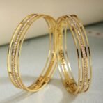 Shining Diva Fashion 18k Gold Plated Bangles | Set of 2 Bangles Set for Women | Crystal Diamonds Studded Bangles | Latest Stylish Trendy Celebrity Inspired Jewellery - Fast Shipping to USA & Canada - Image 5