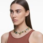 Swarovski Women Gema Necklace, Mixed Cuts, Green, Gold-Tone Plated - Fast Shipping to USA & Canada - Image 6