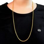 Fashion Frill Elegant Golden Chain For Women Gold Plated Neck Wear Necklace Golden Chains For Men Boys Women Girls Long Chain Anniverysary Love Gifts 28 Inches Chains Jewellery - Fast Shipping to USA & Canada - Image 4