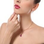 Yellow Chimes Pendant Set for Women and Girls A5 High Grade Crystal Pendant Set Silver Tone Pendant With Earrings Set for Girls | Anniversary Gift for Wife Valentine Gift for Girls - Fast Shipping to USA & Canada - Image 5