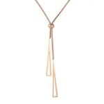 Fashion Frill Silver Chain Necklace For Women Stainless Steel Rose Gold Long Triangle Chain Pendant For Women Girls Love Gifts Womens Jewellery - Fast Shipping to USA & Canada