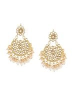 Zaveri Pearls Gold Tone Kundan & Pearls Dangle Earring For Women-ZPFK8661 - Fast Shipping to USA & Canada - Image 2
