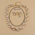 Shining Diva Latest Stylish Design Fancy Pearl Necklace Jewellery Set for Women (15225s) - Fast Shipping to USA & Canada - Image 3