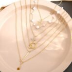 Shining Diva Fashion 5 Pcs Combo Latest Stylish Butterfly Pearl Necklace Jewellery Set for Women Western Pendant Necklace Gifts for Girls (15842np) - Fast Shipping to USA & Canada - Image 6
