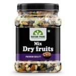 Nature Prime 100% Natural Premium Mix Dry Fruits 500Gm with Almonds | Cashew | Kishmish | Apricot | Black Raisins | Dried Kiwi | Nuts and Dry Fruits 500Gm (Jar pack) - Fast Shipping to USA & Canada