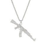 SALTY Alpha Gun Charm Stainless Steel Locket Necklace for Men - Fast Shipping to USA & Canada