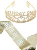 YouBella Jewellery Stylish Birthday Sash and Crown - Pack of 2 Pcs | Birthday Girl Crown | Gifts for Best Friend/Sister - Fast Shipping to USA & Canada - Image 2