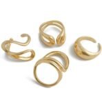 Shining Diva Fashion Set of 4 Latest Stylish Gold Plated Rings for Women and Girls (16520r) - Fast Shipping to USA & Canada - Image 2