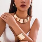 Shining Diva Latest Stylish Design Gold Plated Bracelet Earrings Necklace Jewellery Set for Women & Girls (rrsd16205s) - Fast Shipping to USA & Canada - Image 4