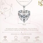 HighSpark 925 Silver Solitaire Heart Pendant with Chain For Women | 92.5 Sterling Silver & Diamond like Brilliance Sparkling Zirconia for that Stunning Shine | Lovely Gift - Silver 9mm - Fast Shipping to USA & Canada - Image 3