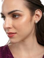 Zaveri Pearls Sparkling Cubic Zirconia & Pearl Stud Earring For Women-ZPFK9458 - Fast Shipping to USA & Canada - Image 3